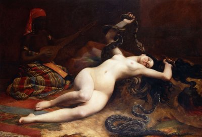 Bir Charmer (tuval üzerine yağlı boya) by Emile Cambiaggio