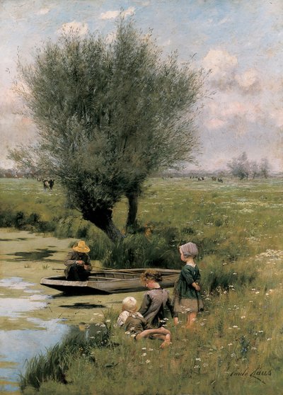Nehir kenarında by Emile Claus