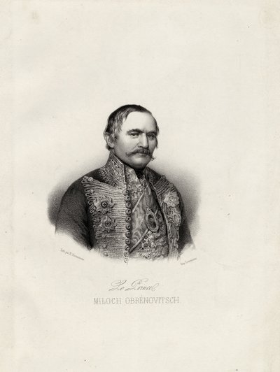 Milo Obrenovic I 1780-1860, Sırbistan Prensi, 1838 dolayları by Emile Desmaisons