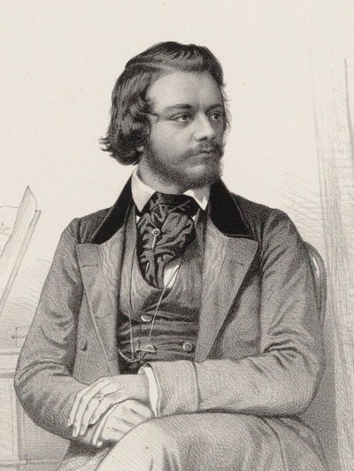 Piyanist ve besteci Theodor Leschetizky'nin portresi 1830-1915, yaklaşık 1860. by Emile Desmaisons