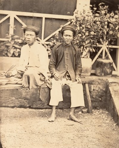 Milisler pirinç yiyor, Cochinchina, 1866. by Emile Gsell