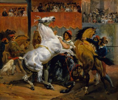 Binicisiz Atlar Yarışının Başlangıcı, 1820. by Emile Jean Horace Vernet
