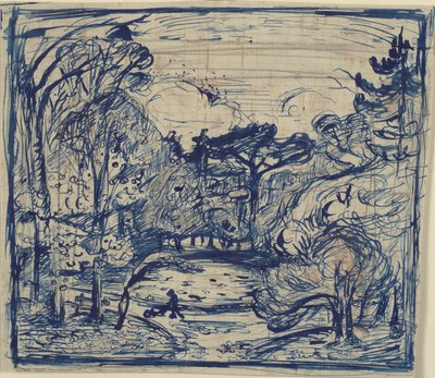 Oduncu ile orman iç. La Cote de Grace, Honfleur. by Emile Othon Friesz