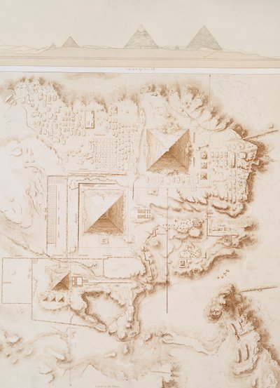 Memphis nekropolünün bir bölümünün planı, Giza Platosu by Emile Prisse dAvennes