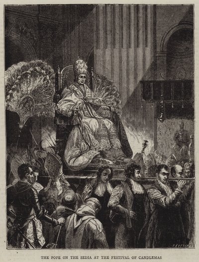 Candlemas Festivali'nde Sedia'daki Papa by Emile Theodore Therond
