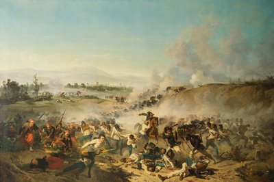 1859'da yapılan Palestro Savaşı (tuval üzerine yağlıboya) by Emilio Lapi