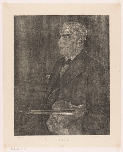 Sanatçının babasının keman ile portresi by Emilius Wilhelmus Dehé (signed by artist)
