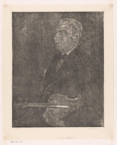 Sanatçının babasının keman ile portresi by Emilius Wilhelmus Dehé (signed by artist)