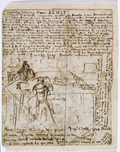 Günlük kağıdı, 1837 (kağıt üzerine kalem ve mürekkep) by Emily Bronte