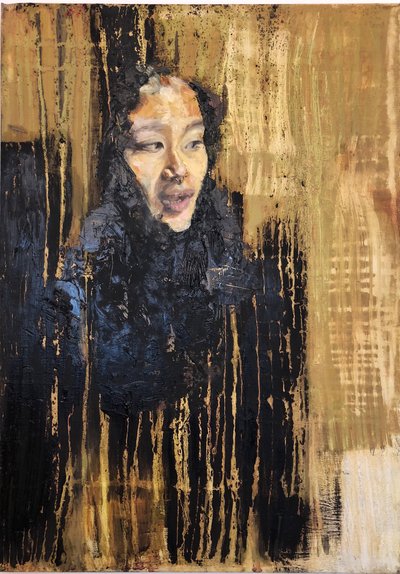 Uzay, 2017, tuval üzerine yağlı boya by Emma Prempeh