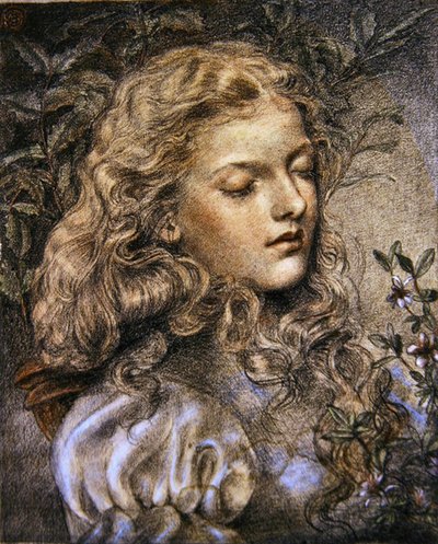 Bir Kızın Portresi (kağıt üzerinde renkli tebeşirler) by Emma Sandys