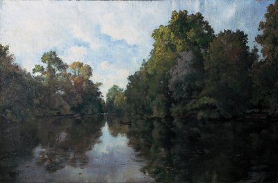 Clisson, La Sèvre un değirmeninin yanında, Garenne Lemot'un ağaçları by Emmanuel Lansyer