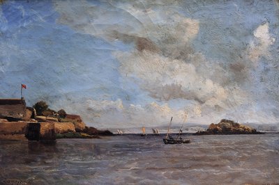 Douarnenez, donanma, Ağustos 1865 (tuval üzerine yağlı boya) by Emmanuel Lansyer