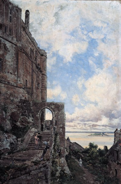 Mont Saint Michel. Châtelet'teki Barbican'a Batı Kapısı by Emmanuel Lansyer