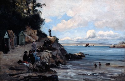 Cumartesi, Kadının Yüzme Sahilinde, 1876. by Emmanuel Lansyer