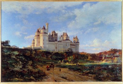 Emmanuel Lansyer (1835-1893) 19. yüzyıl Beauvais tarafından Oise Tablosunda Pierrefonds kalesinin görünümü. Musee Departemental de l