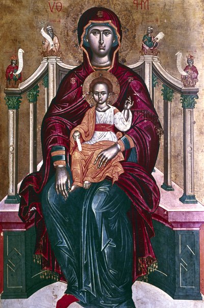 Bakire ve Çocuk ikonu, 1664 by Emmanuel Tzanes