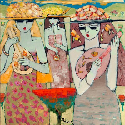 Müzisyenler (tuval üzerine yağlı boya) by Endre Roder