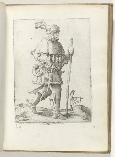 Almanca İmleç (nesne üzerindeki başlık) Duitse koerier, hoorn en wandelstok ile tanıştı Çağdaş tüccarların tutumu (dizi başlığı) by Enea Vico