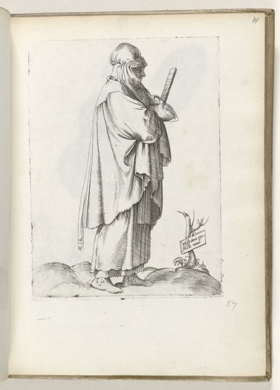 İspanyol köylü mul (nesne üzerindeki başlık) Vrouw naar rechts, gekleed in Spaanse kleding ca. 1550 Çağdaş tüccarların tutumu (dizi başlığı) by Enea Vico