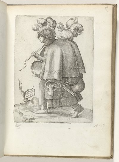 Alman askerinin karısı (nesnedeki başlık) Duitse soldatenvrouw, gekleed volgens de mode van ca. 1550 Çağdaş tüccarların tutumu by Enea Vico
