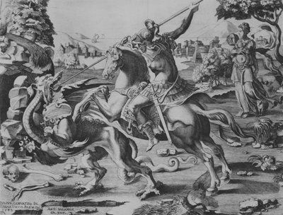 Aziz George Ejderhayı Öldürüyor, 1542. by Enea Vico