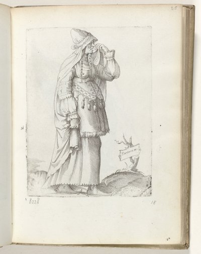 Tartarus m(ulier) (nesne üzerindeki başlık) Tartaarse vrouw, ca. 1550 Çağdaş tüccarların tutumu (dizi başlığı) by Enea Vico