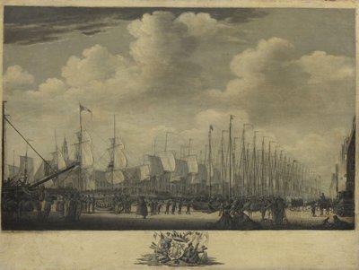 Filoyu Vlissingen Limanı'nda toplamak, 1804 by Engel Hoogerheyden