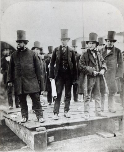 (Soldan Sağa) John Scott Russell, Henry Wakefield, Isambard Kingdom Brunel ve Lord Derby, SS Great Eastern