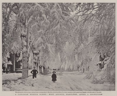 Bir Kar Fırtınasından Sonra Kanadalı Bir Kış Manzarası, West Avenue, Hamilton by English Photographer