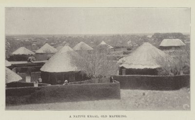 Yerli Bir Kraal, Eski Mafeking by English Photographer
