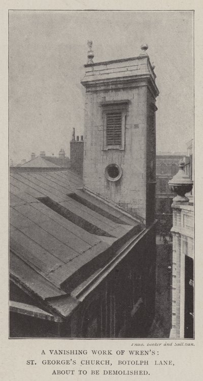 Yıkılmak üzere olan Wrens, St Georges Kilisesi, Botolph Lane