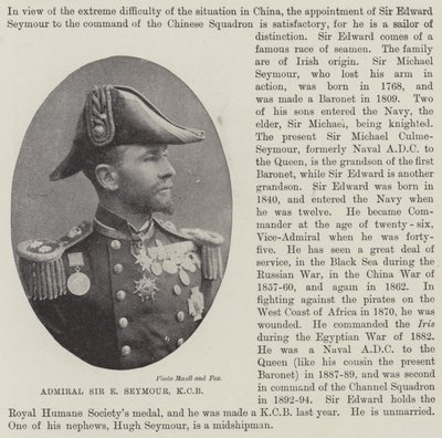 Amiral Sir E Seymour, KKB by English Photographer