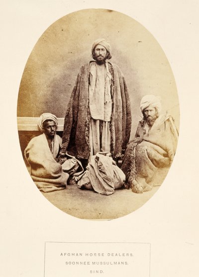 Afgan At Satıcıları, Soonnee Mussulmans, Sind, from The People of India, J. Forbes Watson tarafından, 1868