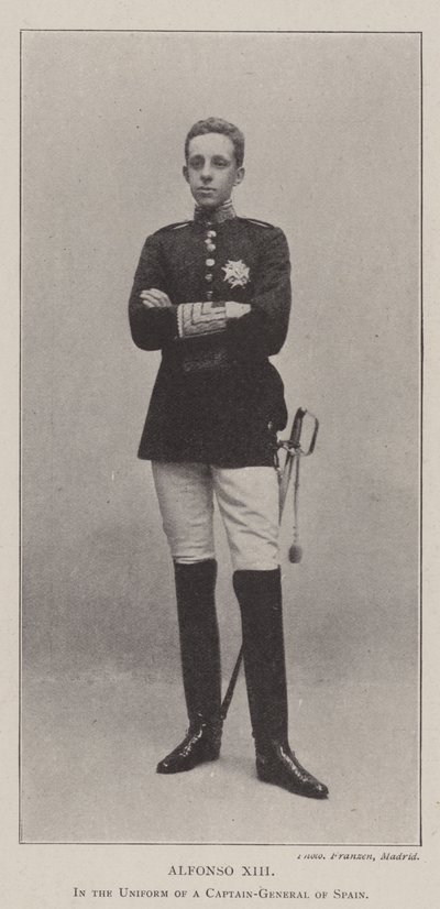 Alfonso XIII, İspanya Kaptan-Genel Üniforması içinde by English Photographer