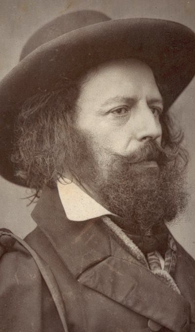 Alfred Lord Tennyson, şair, portre (s/b fotoğraf) by English Photographer