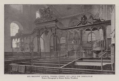 All Hallows Kilisesi, Thames Street, EC, Yıkım İçin Satıldı by English Photographer