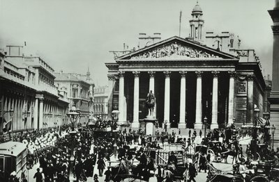 İngiltere Bankası, Threadneedle Caddesi, Londra Şehri, 1890 by English Photographer