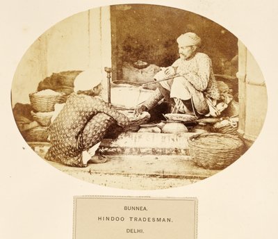 Bunnea, Hindu Tradesman, Delhi, from The People of India, J. Forbes Watson, 1868
