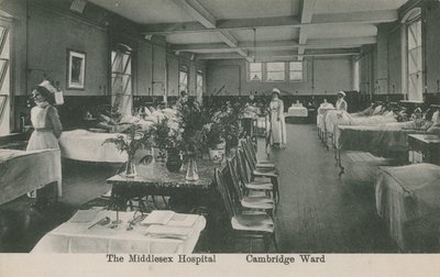 Cambridge Ward, Middlesex Hastanesi, Londra. Kartpostal 16 Ağustos 1913