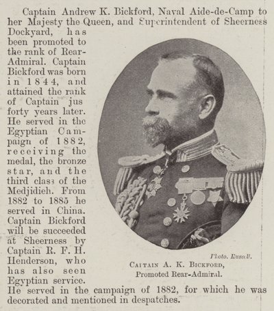 Kaptan AK Bickford, Terfi Tümamiral by English Photographer