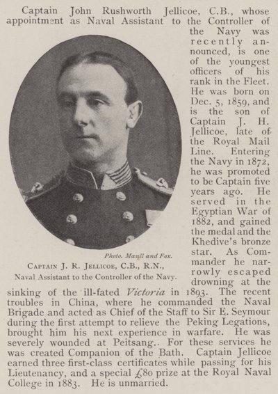 Kaptan JR Jellicoe, CB, RN, Donanma Kontrolörüne Deniz Yardımcısı by English Photographer