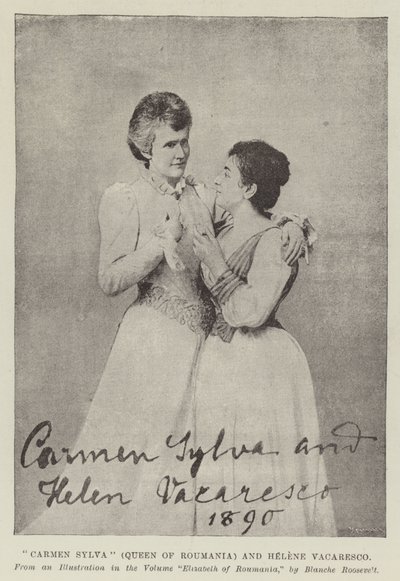 Carmen Sylva (Romanya Kraliçesi) ve Helene Vacaresco by English Photographer