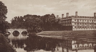Clare College ve Bridge, Cambridge (s/b fotoğraf) by English Photographer