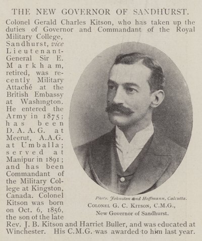 Albay GC Kitson, CMG, Sandhurst'un Yeni Valisi by English Photographer