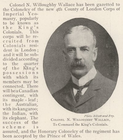 Albay N Willoughby Wallace, Kings Colonials