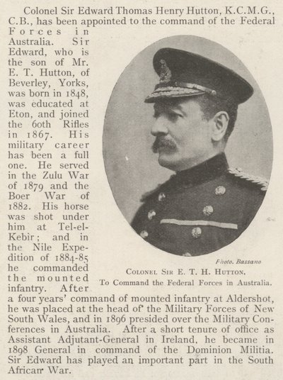 Albay Sir ETH Hutton, Avustralya