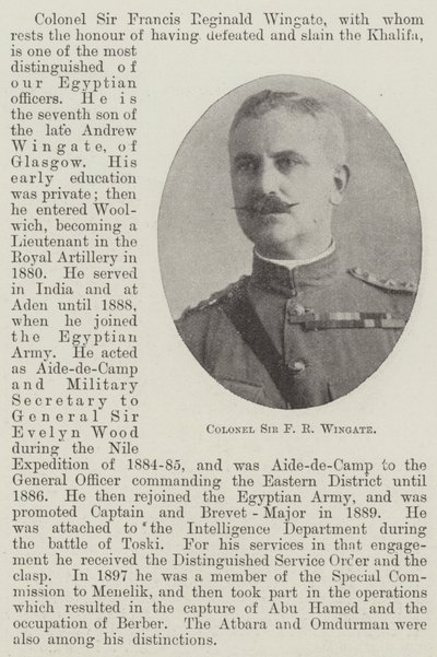 Albay Sir FR Wingate by English Photographer
