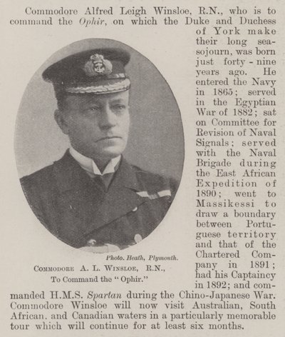 Commodore AL Winsloe, RN, Ophir