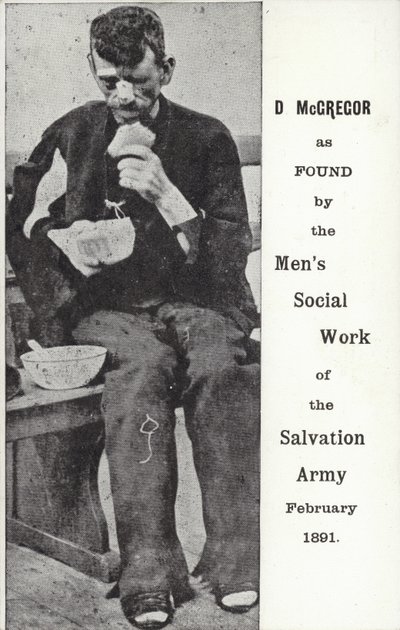 D McGregor, Kurtuluş Ordusunun Mens Social Work tarafından bulunduğu şekliyle, Şubat 1891 by English Photographer